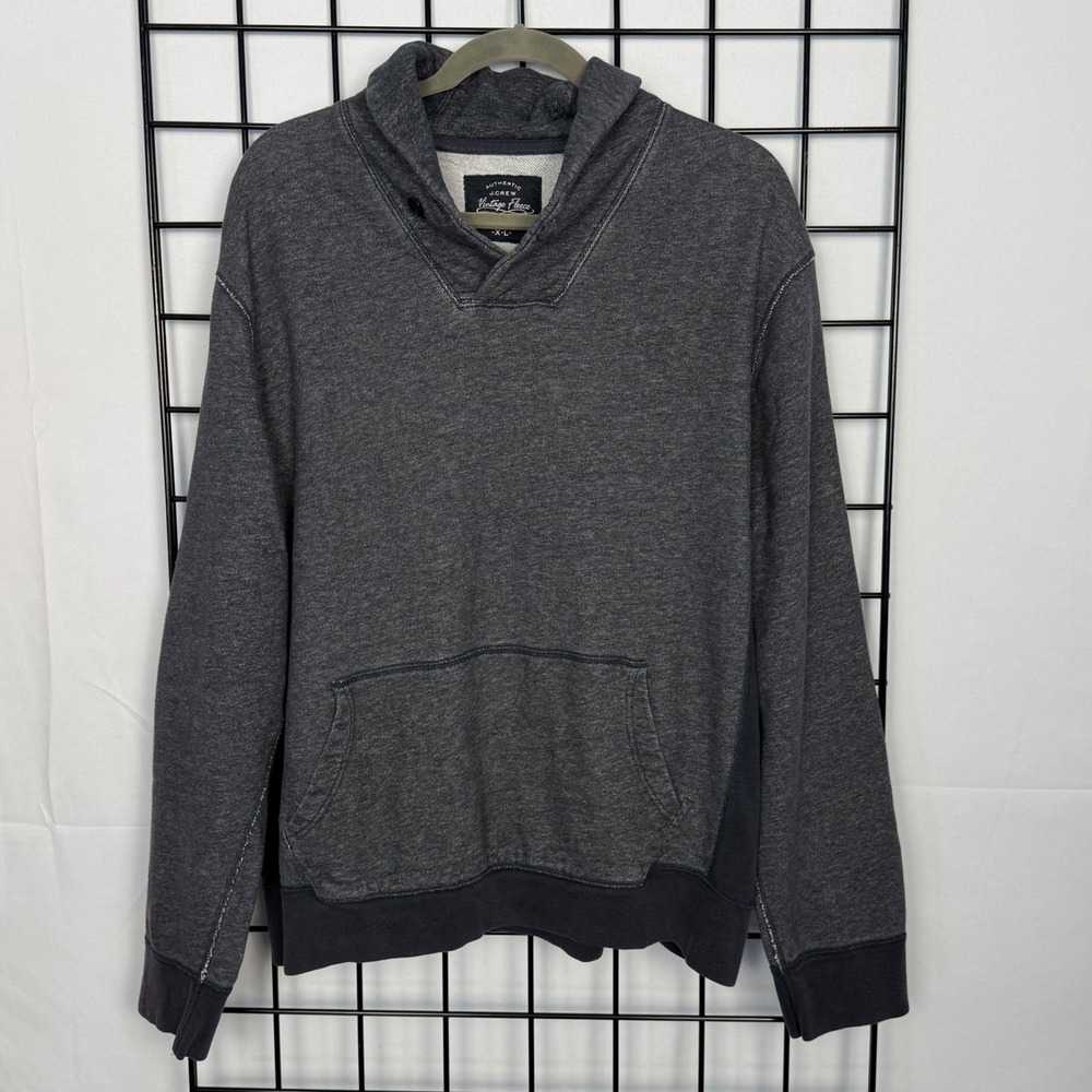 J. Crew Shawl Collar Sweatshirt Mens XL Gray French Terry Vintage Fleece READ